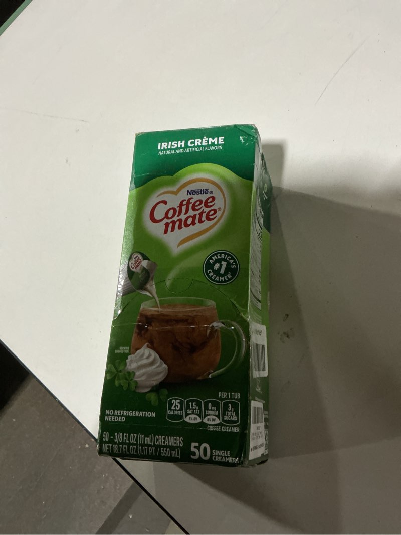 Condition photo showing New/Like New for Coffee-mate Liquid Creamer Singles - Irish Creme - 50 ct