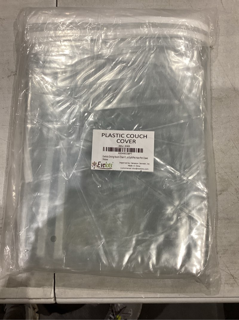 Condition photo showing New/Like New for Evelots Clear Couch Cover - Thick Heavy Duty Vinyl 3 Seat Sofa Cover for Protection Against Cat & Dog Clawing - Stain & Dust Protector - Waterproof Slipcover for Moving & Storage 1 Sofa