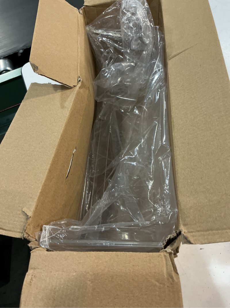Condition photo showing As Is for 240323002 refrigerator door bin shelf compatible with frigidaire or electrolux, bottom 2 shelves on refrigerator side, single unit, clear, replaces ps429725, ap2115742, ah429725?