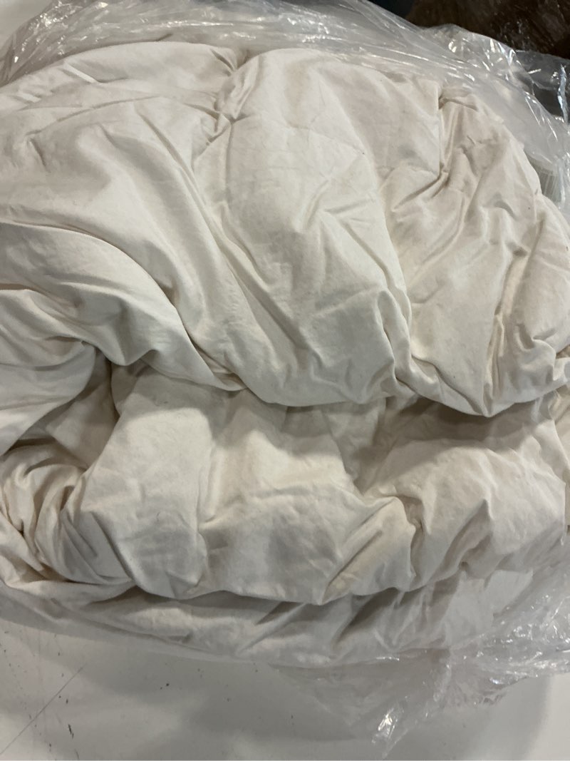 Condition photo showing As Is for all-season premium down comforter, king/cal king, down