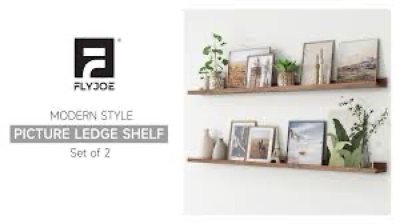 Dreamland Picture Ledge Shelf for Wall, Floating Shelves Set of 2, 36 Inch Long Floating Shelves wit