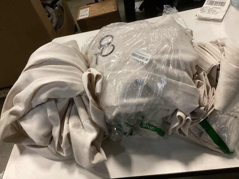 Condition photo showing Good Condition for MIULEE Pinch Pleated Thick Linen Curtains 90 Inch 4 Panels Set Back Tab Memory Trained Pinch Pleat Semi Sheer Light Filtering Curtains Let Light in Window Drapes for Living Room Bedroom Beige White Beige White 40"W x 90"L (Pack of 4)
