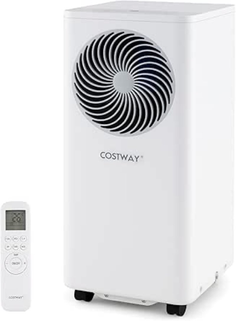 costway 10000 btu portable air conditioner, with fan & dehumidifier, 24h timer, sleep
