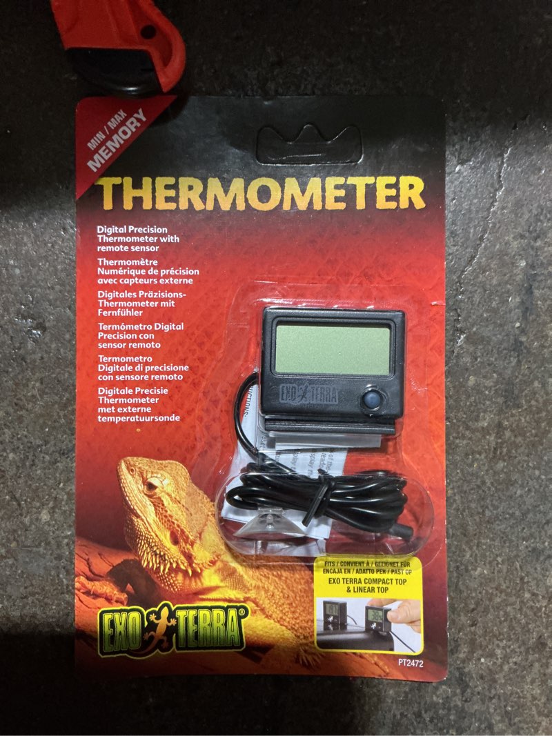 Condition photo showing New/Like New for (Bidding on 12) Exo Terra Digital Thermometer with Probe  Celsius and Fahrenheit