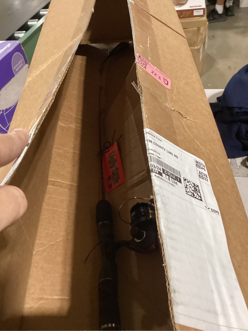 Condition photo showing Good Condition for ugly stik gx2 ice spinning reel and fishing rod combo