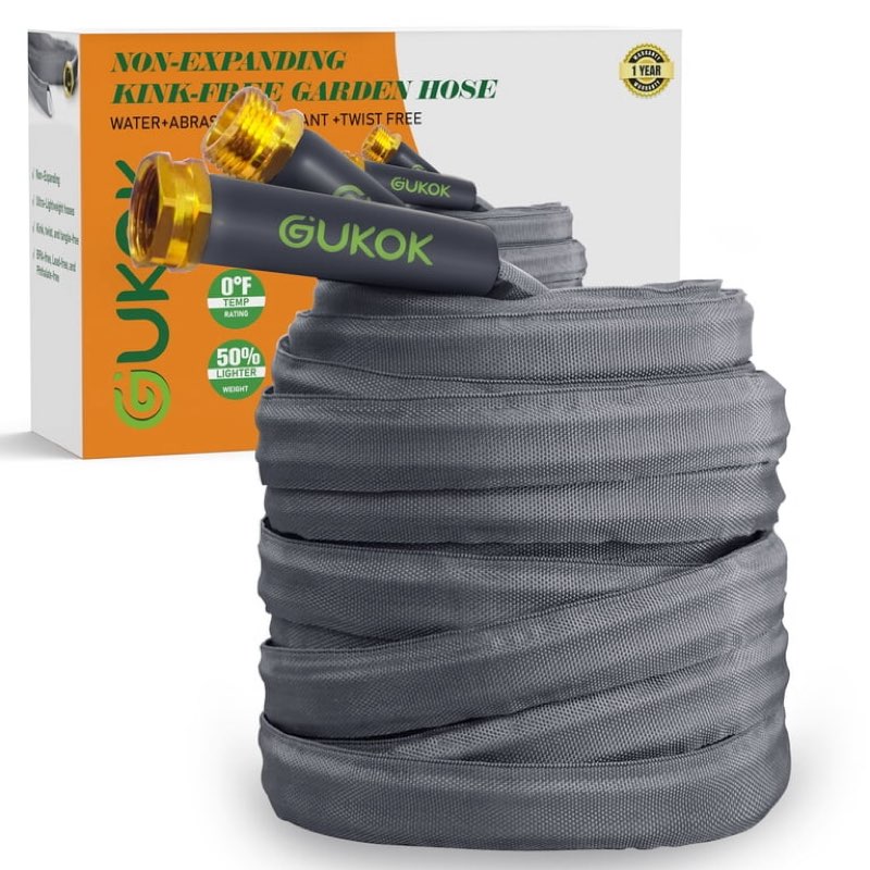 garden hose 100 ft, non-expanding water hose, ultra-light & flexible, burst-resistant, kink-free, high-pressure garden hose all-weather use for lawns, gardens, and outdoor cleaning