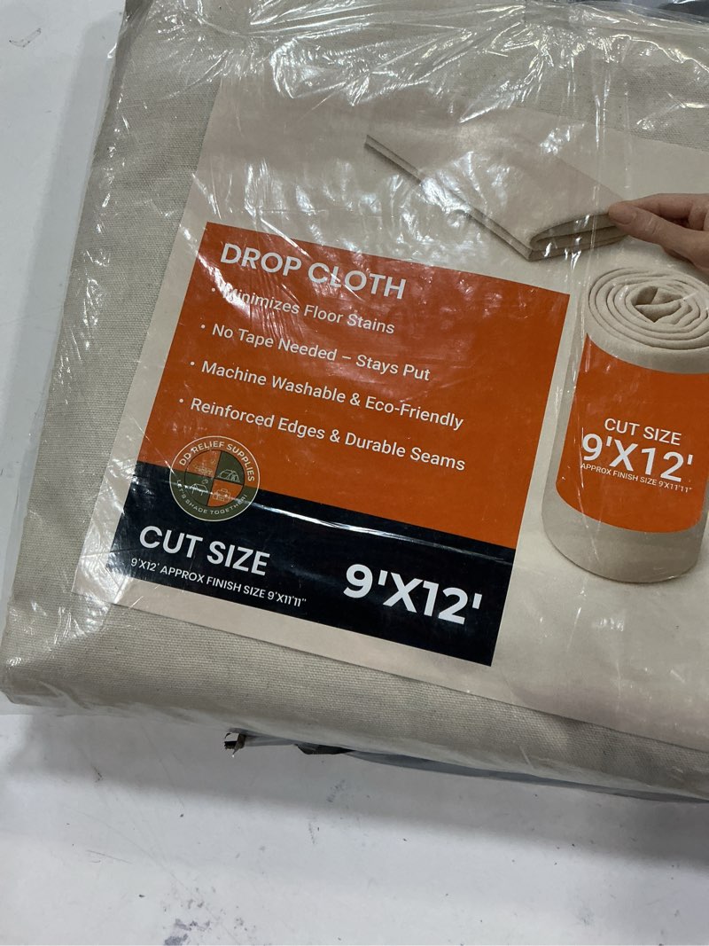 Condition photo showing New/Like New for Painter's Large Canvas Fabric Drop Cloth for Painting (9 ft. x 12 ft.)