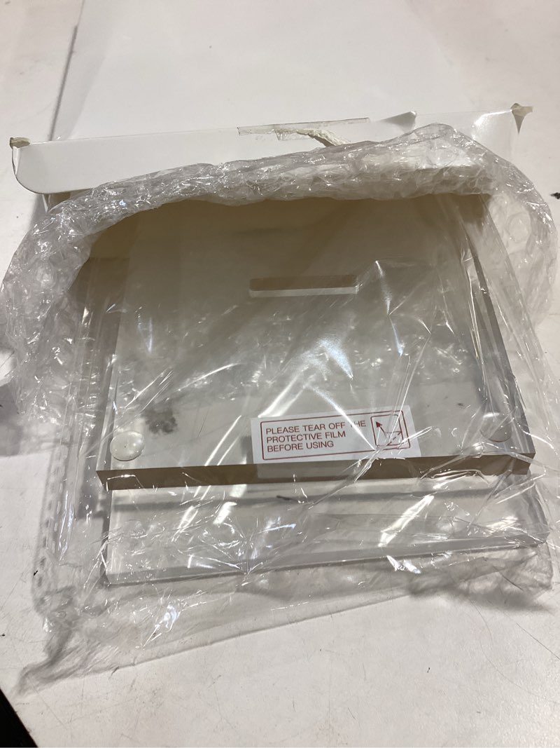 Condition photo showing Good Condition for yousoontic acrylic book display stand clear easel plate stand for displaying books, picture, notebooks, platter, photo, artworks(4 x 8 x 8 inch)