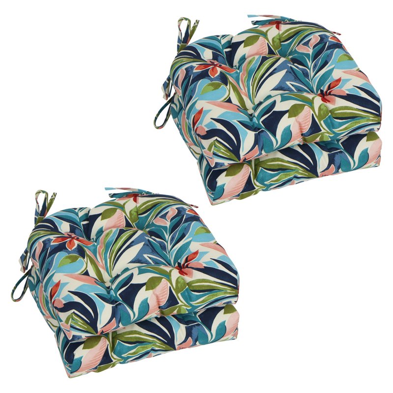 16-Inch Rounded Back Outdoor Tufted Chair Cushions (Set Of 4) (Set of 4)