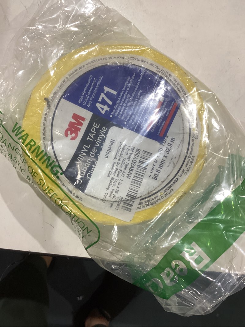 Condition photo showing Good Condition for 3m vinyl tape 471, 2 in x 36 yd, yellow, 1 roll, yellow floor tape, paint alternative for floor marking, social distancing, color coding, safety marking 2 in x 36 yd 1 roll