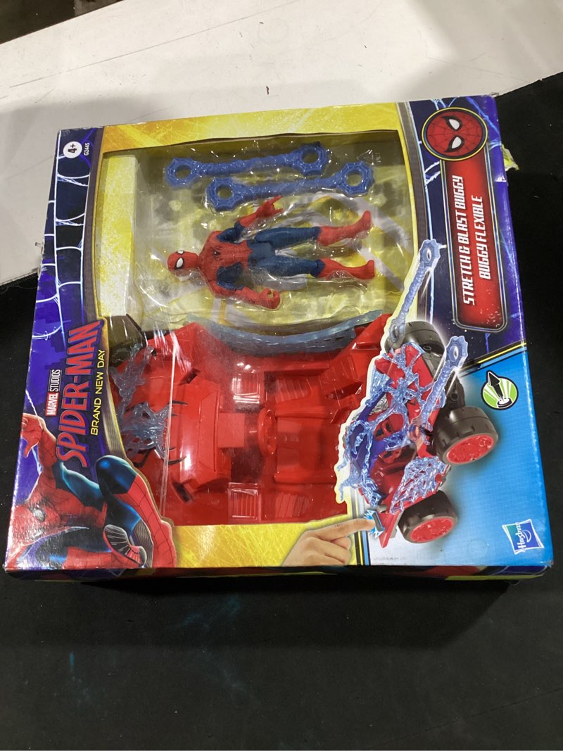Condition photo showing As Is for marvel spider-man actionverse stretch & blast buggy