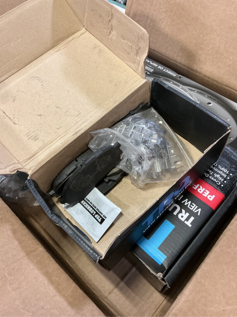 Condition photo showing Good Condition for trq front brake pad and rotor set ceramic coated drilled slotted vented rotors compatible with 2005-