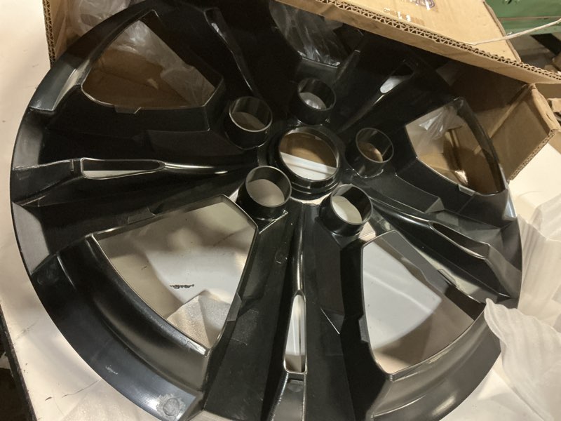 Condition photo showing New/Like New for 17 inch wheel covers hubcaps for 2010-2017 chevrolet equinox, fits oem alloy wheel #23406147, gloss black wheel skins 4-pack
