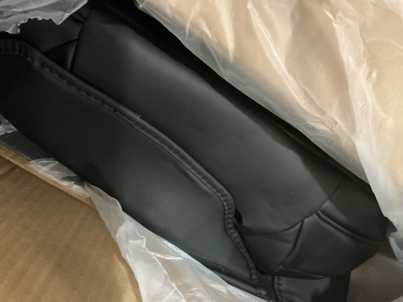 Condition photo showing As Is for carlimeki leather seat covers custom fit for tacoma gen 4th (2024-2026) double cab, for sr, sr5, trd prerunner, trd sport, trd off-road, limited, trailhunter - armrest covers included - fully covered 2024-2026 ( black-black ) & full set 4th gen tacoma 2024-2026 & double cab