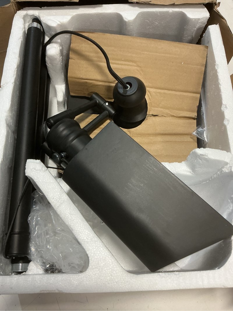 Condition photo showing Good Condition for O’Bright Arcadia - Pharmacy Floor Lamp, Full Range Dimming, Swing Arm Task Lamp, E26 Socket, Bulb Replaceable, Adjustable Height 47” to 55”, 360° Rotatable Shade, All-Metal Design, Black