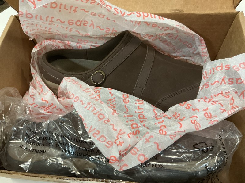 Condition photo showing As Is for easy spirit women's, equinox clog 11 wide chocolate