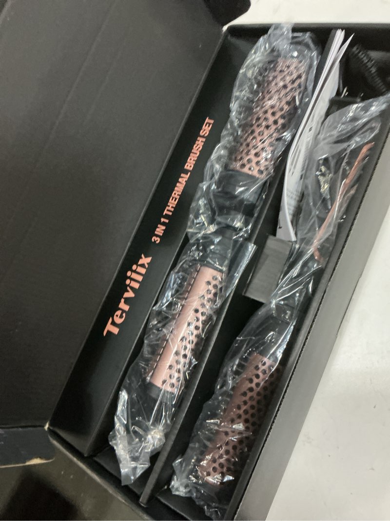 Condition photo showing Good Condition for terviiix pro thermal brush set for voluminous style, non-blowing heated round brush with adjustable temp, 3-in-1 curling brush with detachable head(1.25'',1.5'',1.77''), 20s fast heating with dual mch
