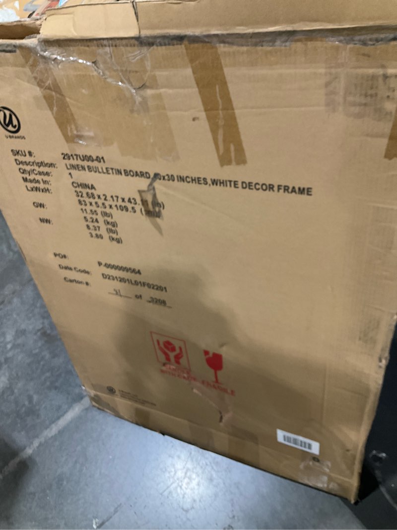 Condition photo showing As Is for linen bulletin board