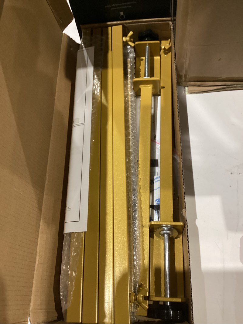 Condition photo showing Good Condition for over the table rod stand with clamps adjustable 13''-42'' tall 29"-98" length gold table arch hanging for wedding birthday party halloween christmas decoration 1 gold