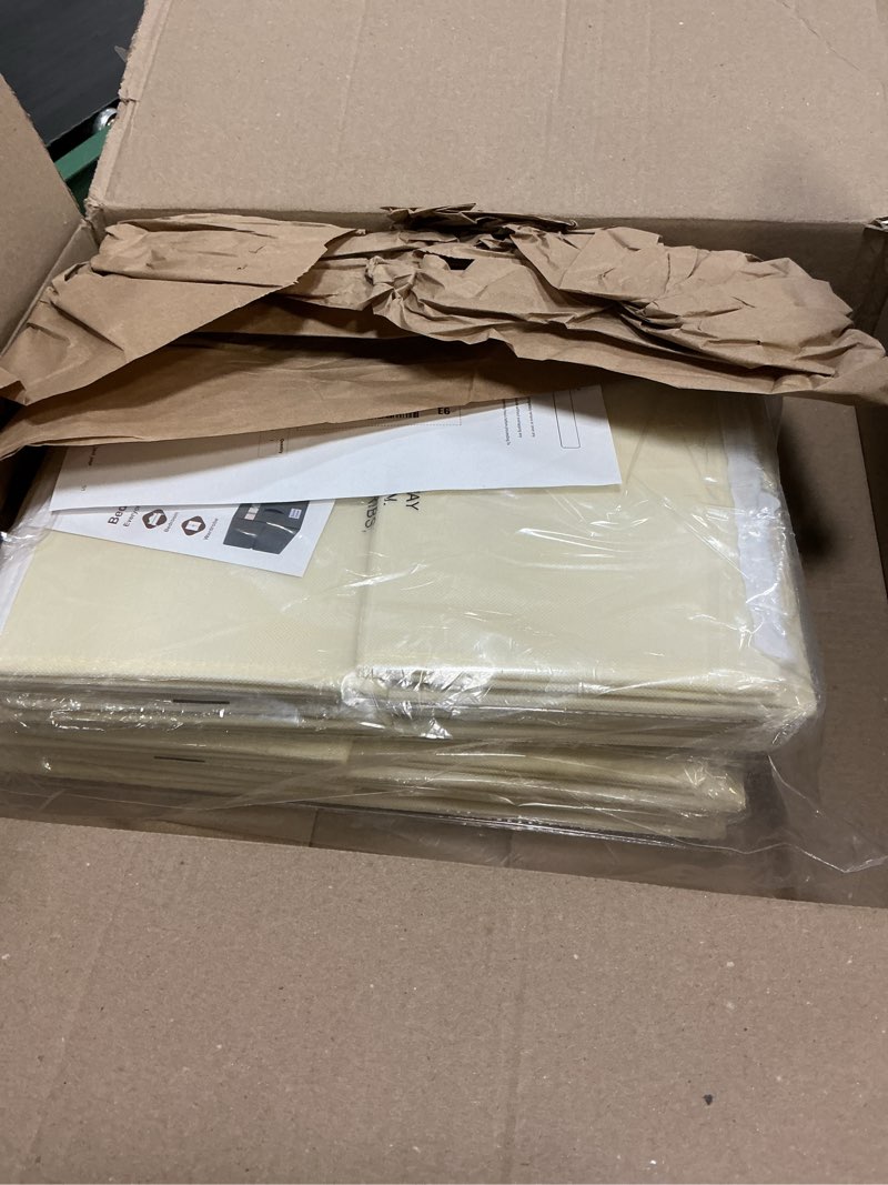 Condition photo showing Good Condition for fgntwp 4 pack large bed sheet organizers and storage, (king & queen size) sheet organizer for linen closet, foldable bedding storage box with window for bedsheets, blanket, duvet cover and pillowcase beige 4 pack-6.5 gal