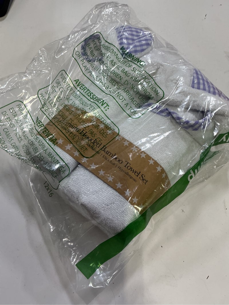 Condition photo showing New/Like New for channing & yates premium boutique baby towels for girls - hooded girl towel & washcloth set - organic viscose made from bamboo baby towels with hood - baby girl bath towels (purple)