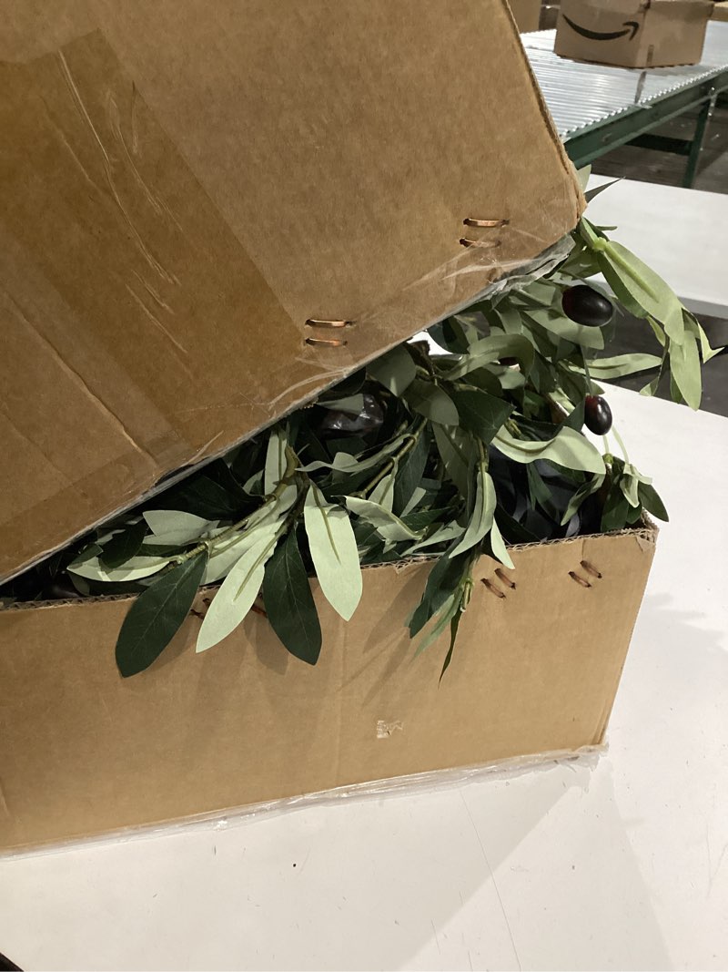 Condition photo showing Good Condition for artificial olive tree for living room decor, 6ft bendable fake plants artificial indoor, faux silk plant fake trees in potted with oliver branch leaves and fruits for modern home house office décor