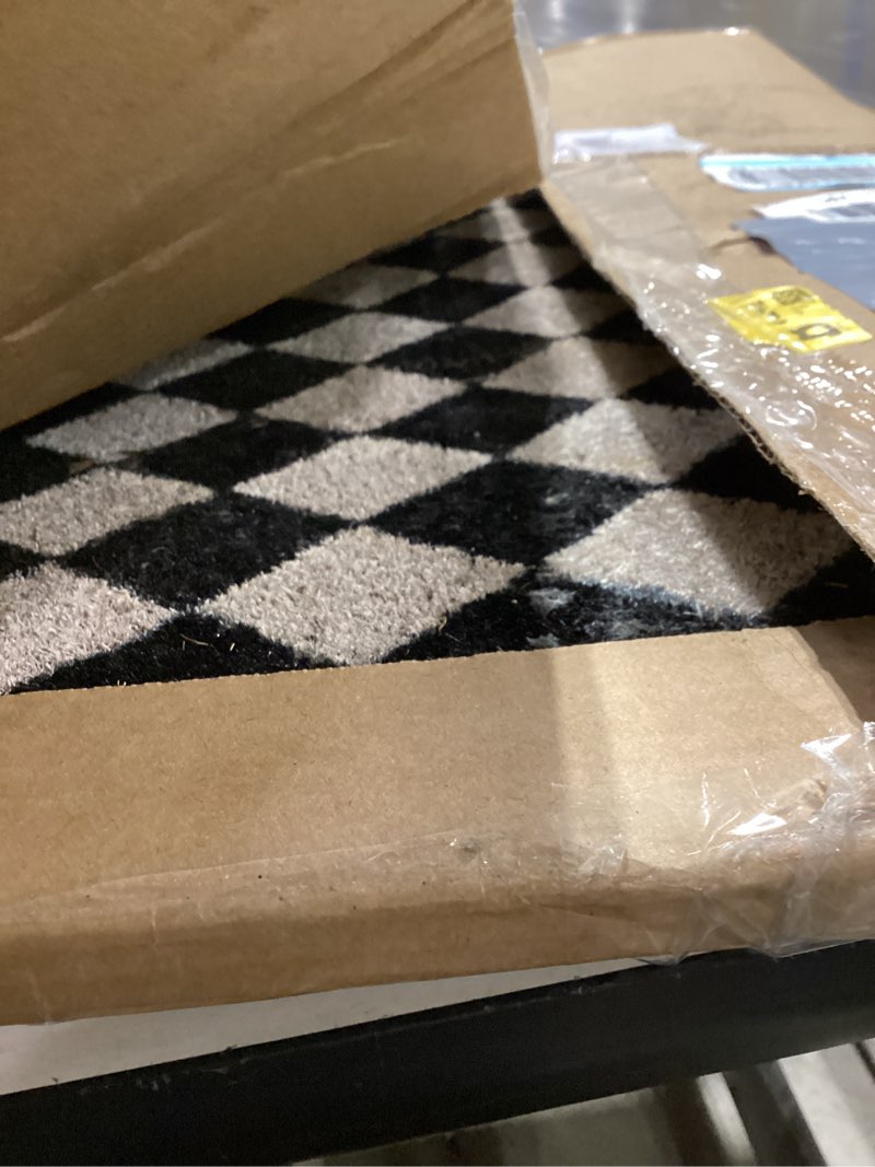 Condition photo showing Good Condition for dii natural coir geometric modern outdoor door mat, front porch décor, 17x29, harlequin