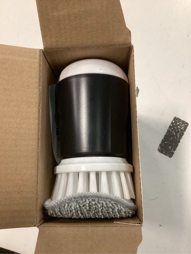 Condition photo showing As Is for Electric Spin Scrubber, Cordless Shower Scrubber with Battery Level Display, 2 Speeds Electric Scrubber for Cleaning with 6 Replaceable Heads, Cleaning Brush for Bathroom/Sink/Window White