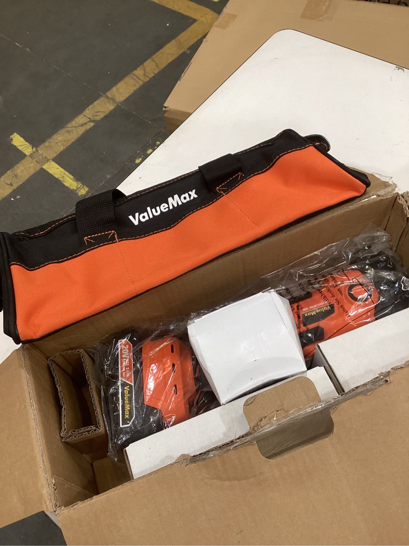 Condition photo showing Good Condition for valuemax 20v cordless oscillating tool with battery, 3.6°oscillation angle oscillating saw, 6 variable speed oscillating multi tool with quick-lock change system, 16pcs multitool blades & carrying bag
