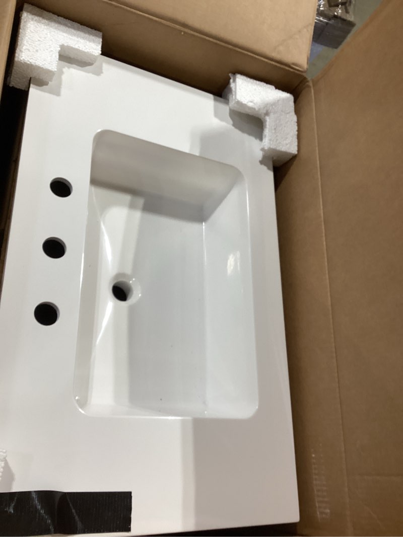 Condition photo showing Good Condition for style selections cauley 30-in black single sink bathroom vanity with white cultured marble