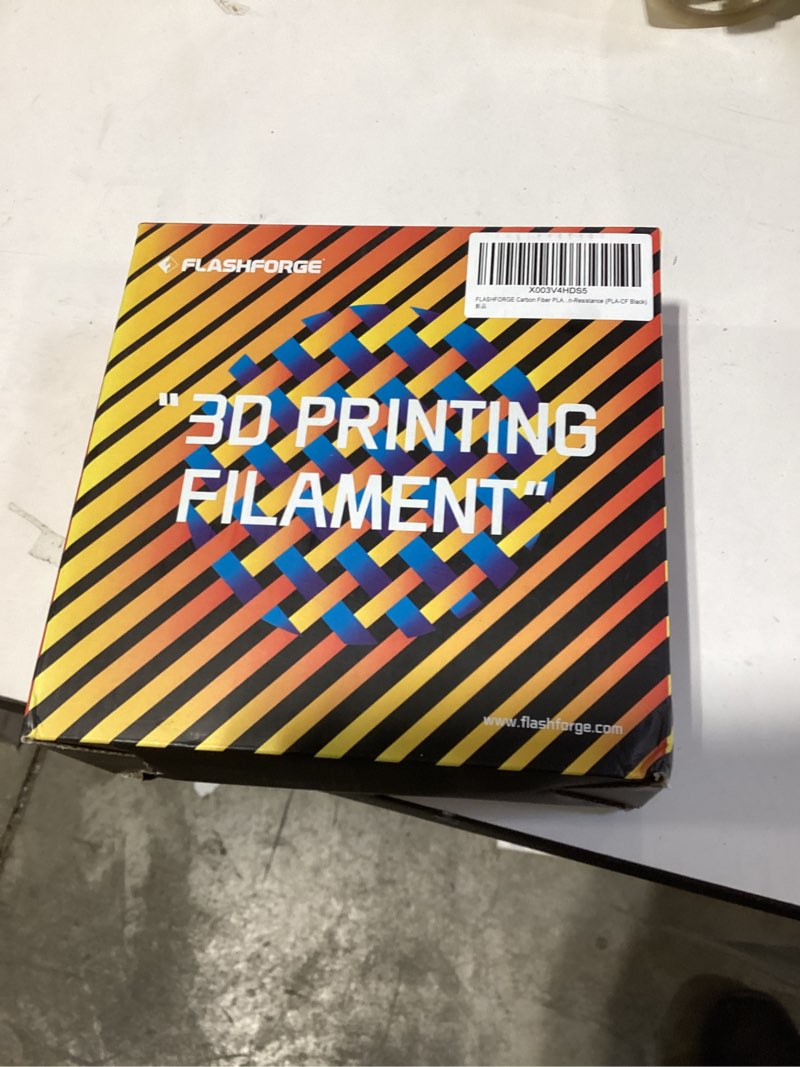 Condition photo showing New/Like New for FLASHFORGE Carbon Fiber PLA Filament 1.75mm, Carbon Fiber Reinforced PLA 3D Printer Filament, 1KG Spool Dimensional Accuracy +/- 0.02mm, High Strength & High Abrasion-Resistance (PLA-CF Black) Pla Cf Black