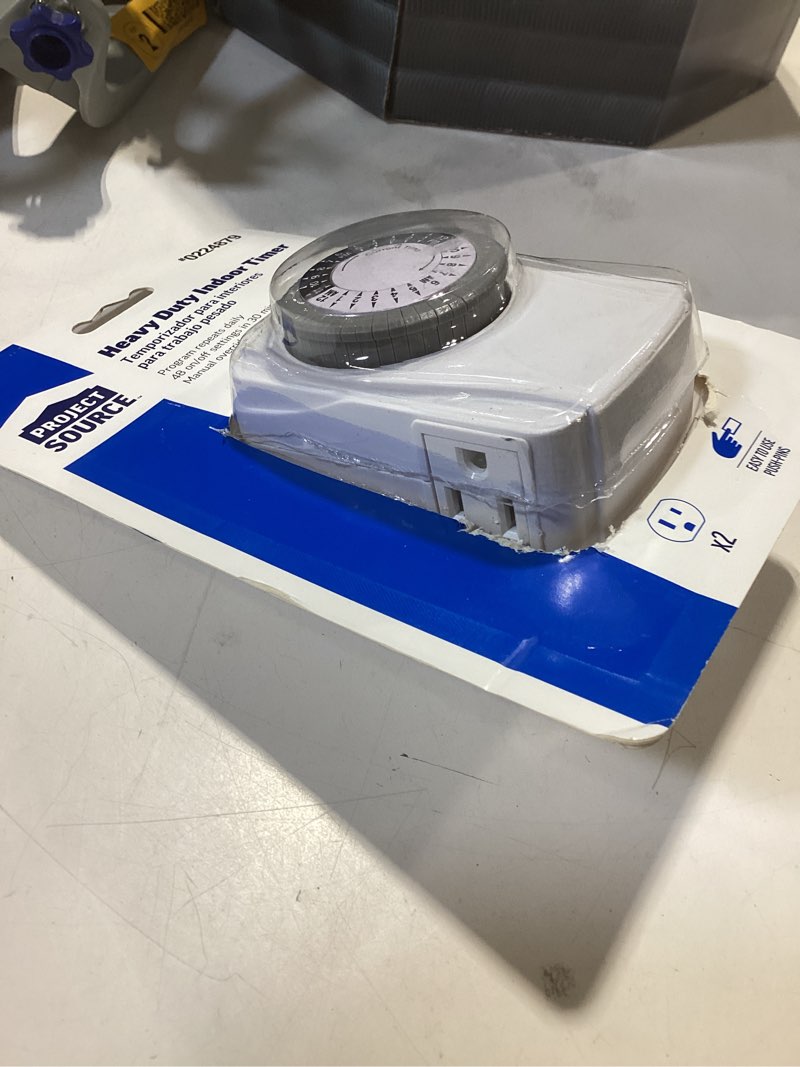 Condition photo showing As Is for prime 2-outlet plug-in countdown lighting timer