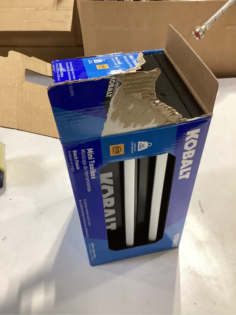 Condition photo showing Good Condition for Kobalt Portable tool box 10.83-in W x 5.91-in H x 5.91-in D 2 -Drawer Black