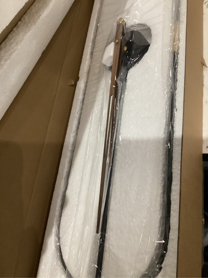 Condition photo showing As Is for Modern Oval Wall Clock Large Wall Clock with Walnut Pointers for Living Room Home Decor Bedroom Kitchen Office (Oval Black, Large) Oval Black Large