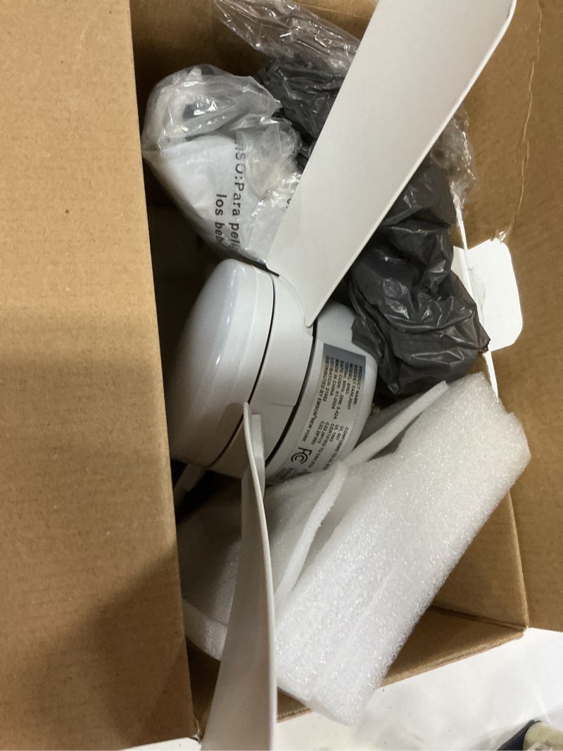 Condition photo showing As Is for bell & howell 6 in. matte white led indoor socket fanlight