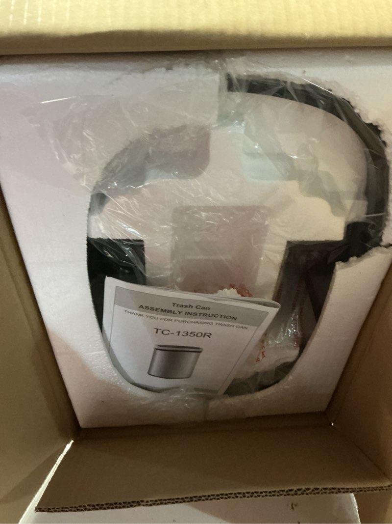 Condition photo showing Good Condition for bestoffice | 13 gallon trash can with lid | automatic touchless garbage can | odor control | modern oval design | easy to clean | stainless steel | fits any kitchen, bathroom, office or home stainless steel stainless steel
