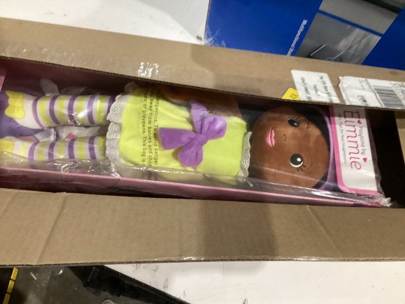 Condition photo showing New/Like New for plush baby doll - 18 inch rag dolls for girls, infants, toddlers, & babies - yarn hair - large plushie toys - kaylie