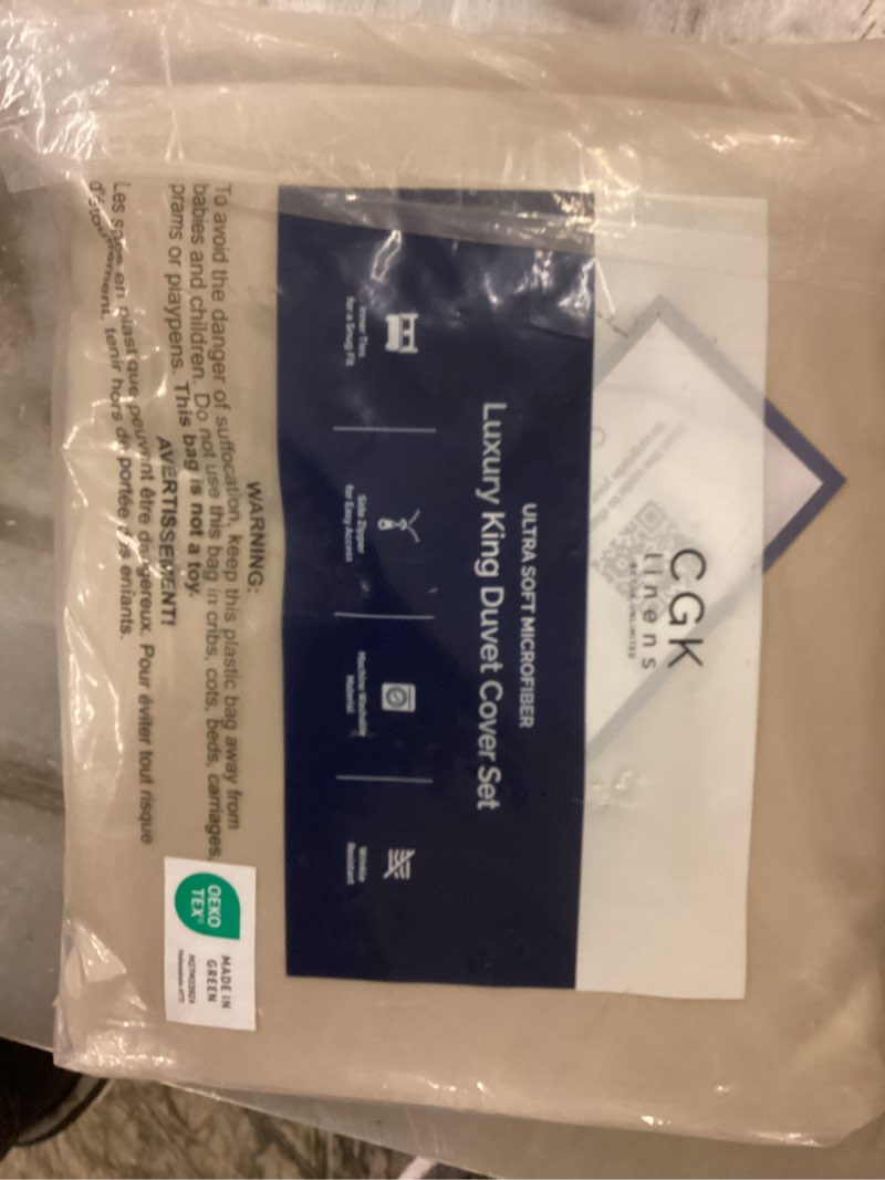 Condition photo showing New/Like New for king size flat sheet - hotel quality top flat bed sheet only - ultra-soft, comfy, breathable & cooling - fade & wrinkle free - easy-care, stain & shrink resistant bedding - easy-fit & oeko-tex - cream king 10 - cream