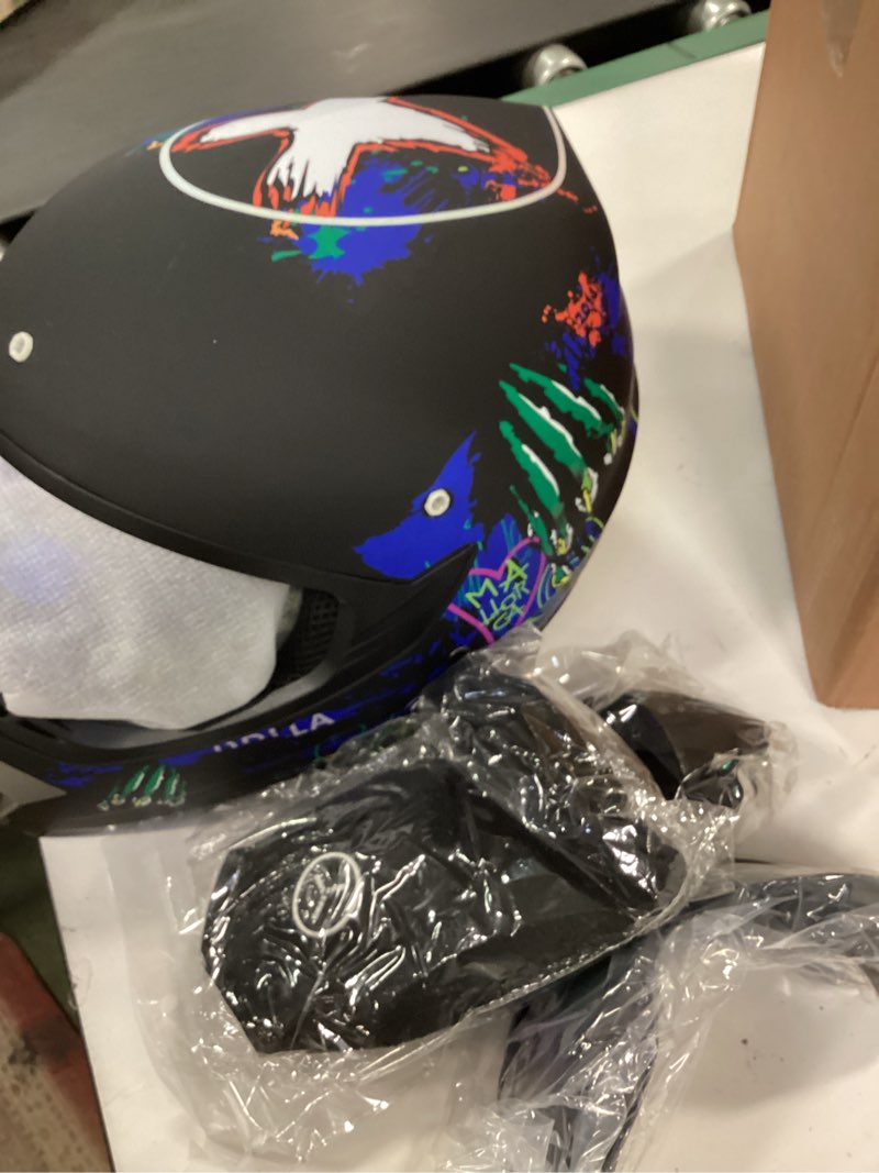 Condition photo showing Good Condition for Motorcross Helmet, Off-Road Dirt Bike Helmet, ATV Helmet, Youth Motorcycle Helmet, Unisex Full-face Helmet, Comfortable and Lightweight, FMVSS-218 Safety Certified,4 Piece Set Medium Black Claw