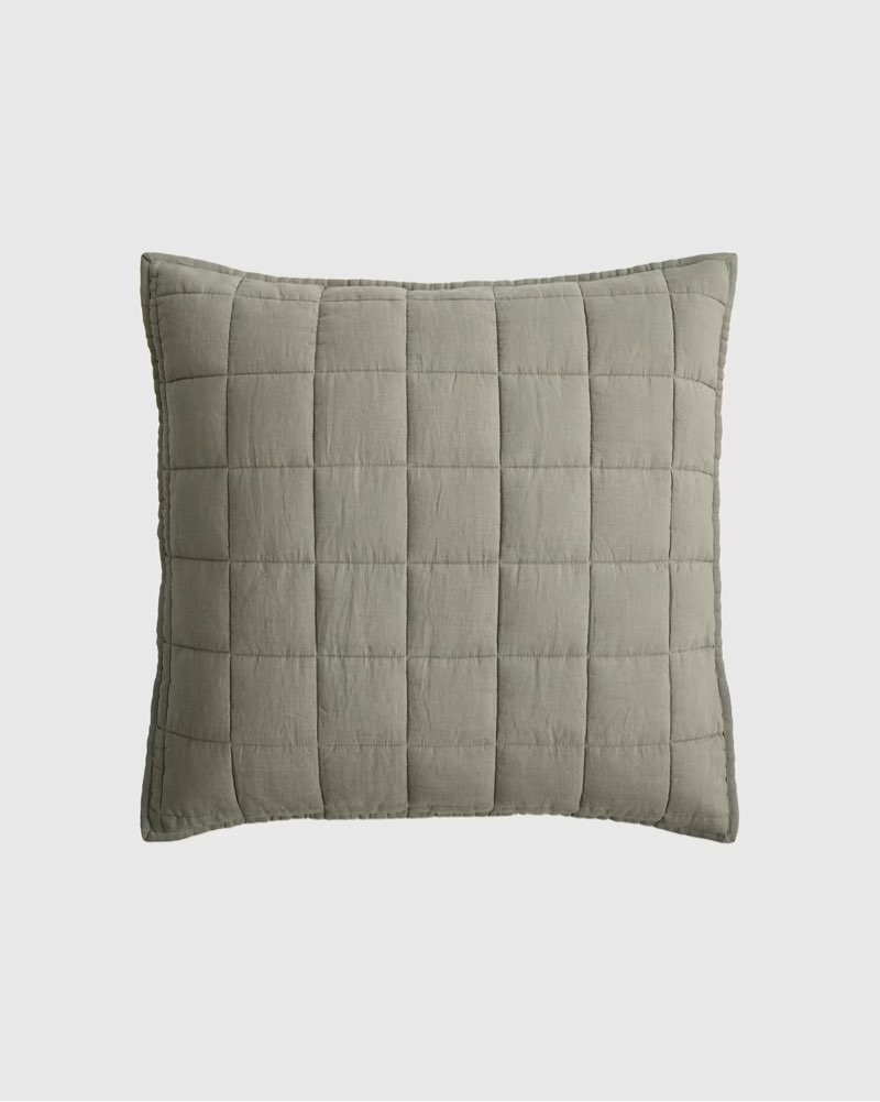 european linen box quilted euro sham size: euro color: willowleaf