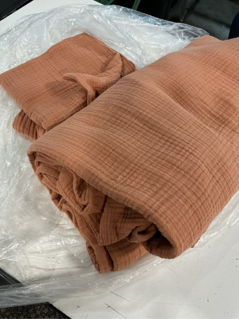 Condition photo showing Good Condition for quince (incomplete 2 pieces)organic cotton gauze duvet cover set, twin, sedona