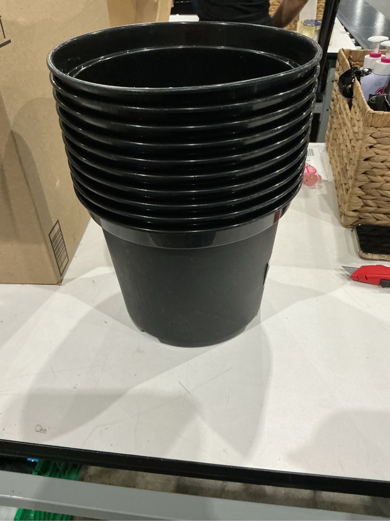 Condition photo showing New/Like New for rootrimmer 3 gallon plastic nursery pots, 10 inch round plant pots with drainage holes, 10 pack planting pot for outdoor indoor plants, gardening gifts for women, black 3gallon-10p