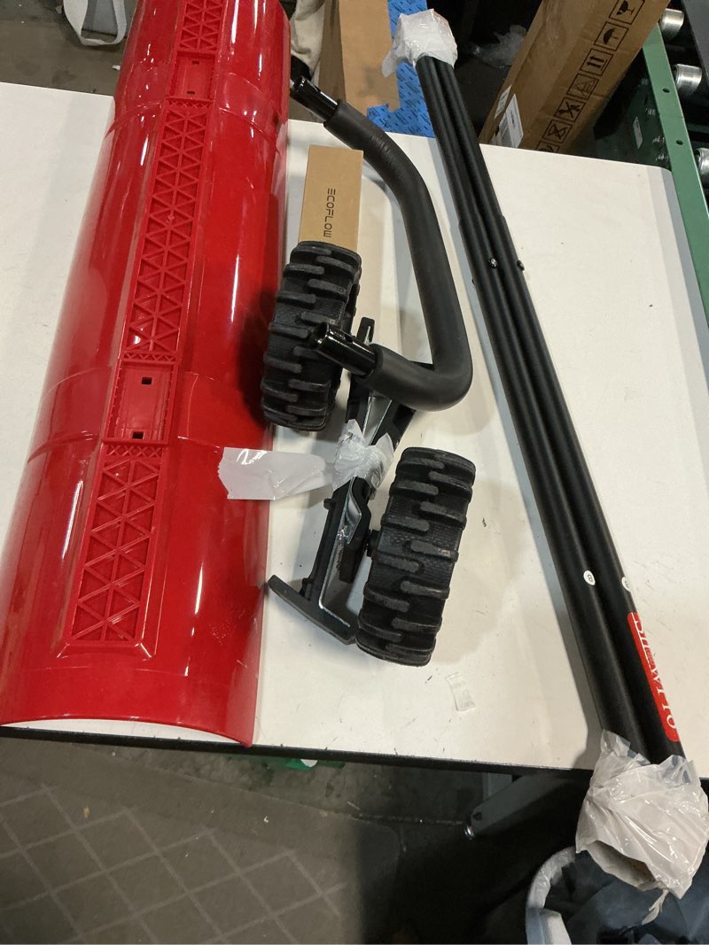 Condition photo showing As Is for 38 Inch Snow Shovel for Driveway, Brewin SnowPro Bi-Direction Heavy Duty Snow Pusher