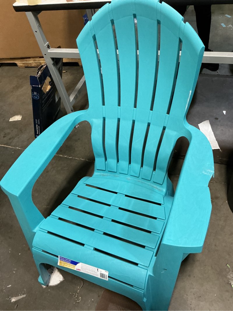 Condition photo showing Good Condition for adams realcomfort teal polypropylene frame adirondack chair