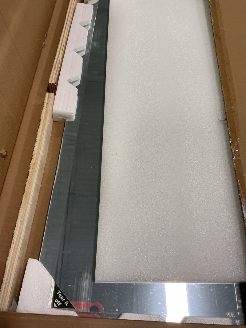 Condition photo showing Good Condition for Mirrorons Beveled Mirror, Bathroom Mirrors for Wall 24" x 32", Frameless Rectangle Bathroom Mirror with Beveled Edge, Hangs Horizontally or Vertically, Upgraded Packing Upgraded 32"L x 24"W