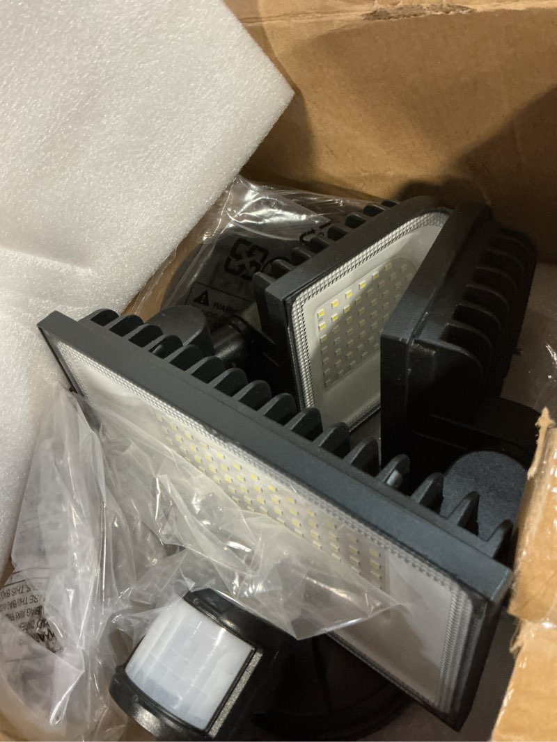 Condition photo showing Good Condition for olafus 180w motion sensor outdoor lights, 18000lm dusk to dawn led flood lights outdoor wired, 6500k daylight motion lights for outside, ip65 waterproof exterior security light, black