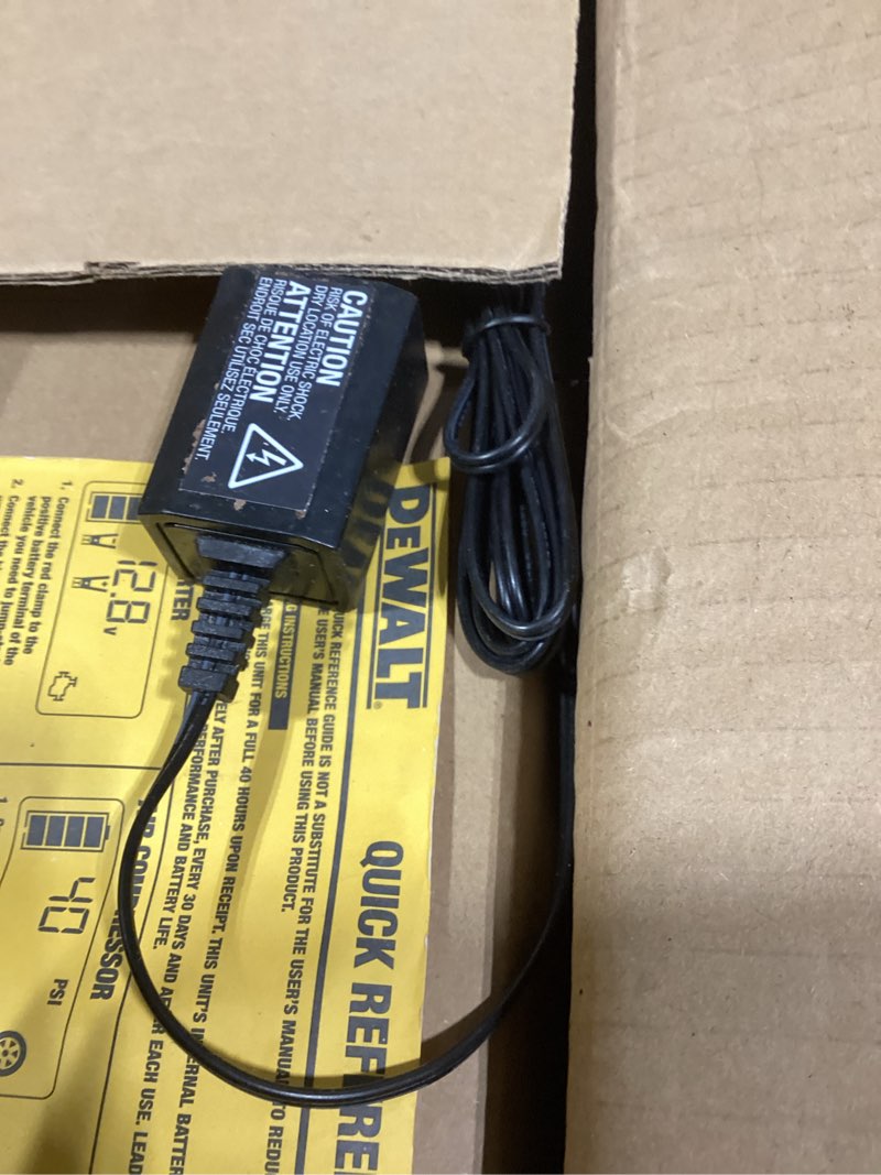 Condition photo showing New/Like New for DEWALT DXAEPS14 2000 Peak Battery Amp 12V Automotive Battery Booster Jump Starter/Power Station with 120 PSI Compressor, 500W AC Power Inverter, and 15W USBa & 25W USB Ports