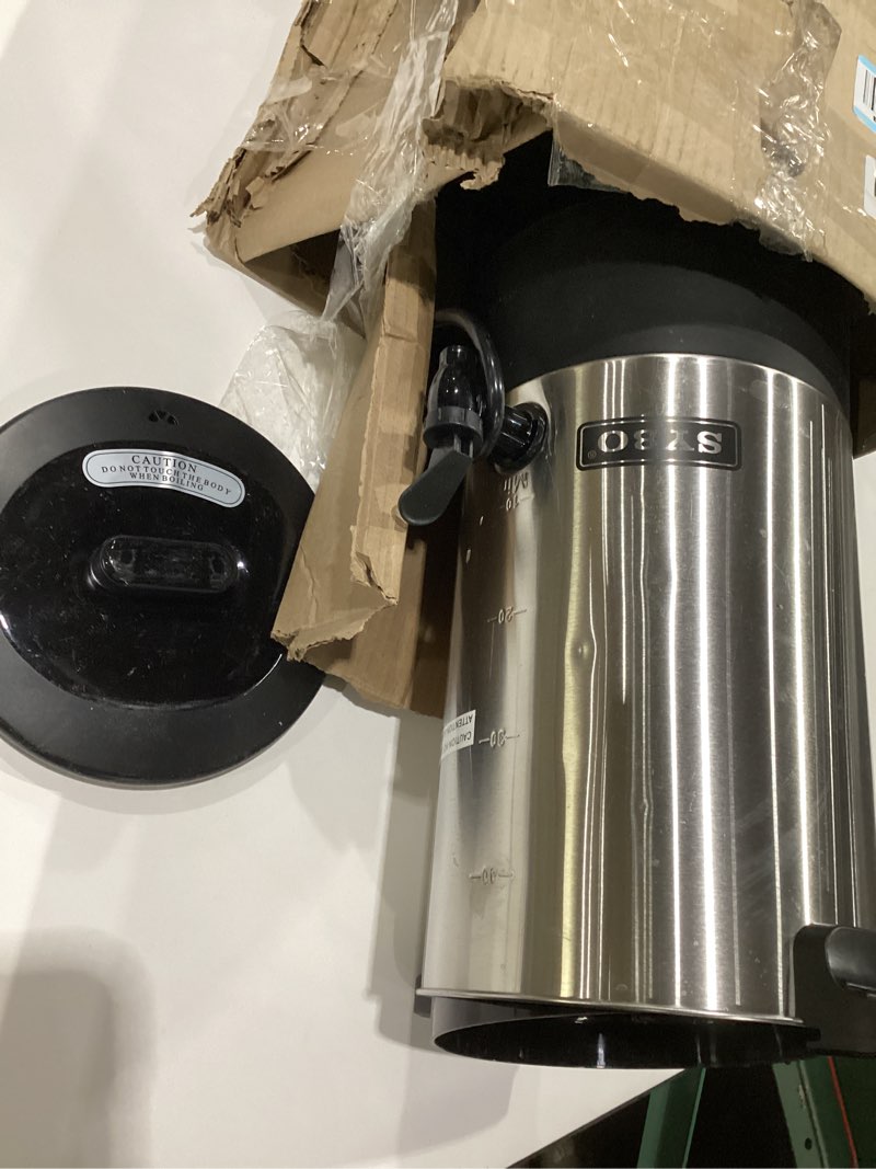Condition photo showing As Is for SYBO 6L Commercial Coffee Maker, Stainless Steel Coffee Urn With Cool-Touch Handles, Electric Coffee Pot Hot Beverage Dispenser, Quick-Brewing Coffee Urn, For Events,Party & Catering - 45 Cup 45Cup-Black