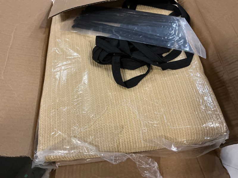 Condition photo showing Good Condition for shade&beyond 90% sun shade cloth with grommets, 8' x 10' pergola shade cover canopy, mesh tarp sun screens for patio, outdoor, garden, backyard, wheat