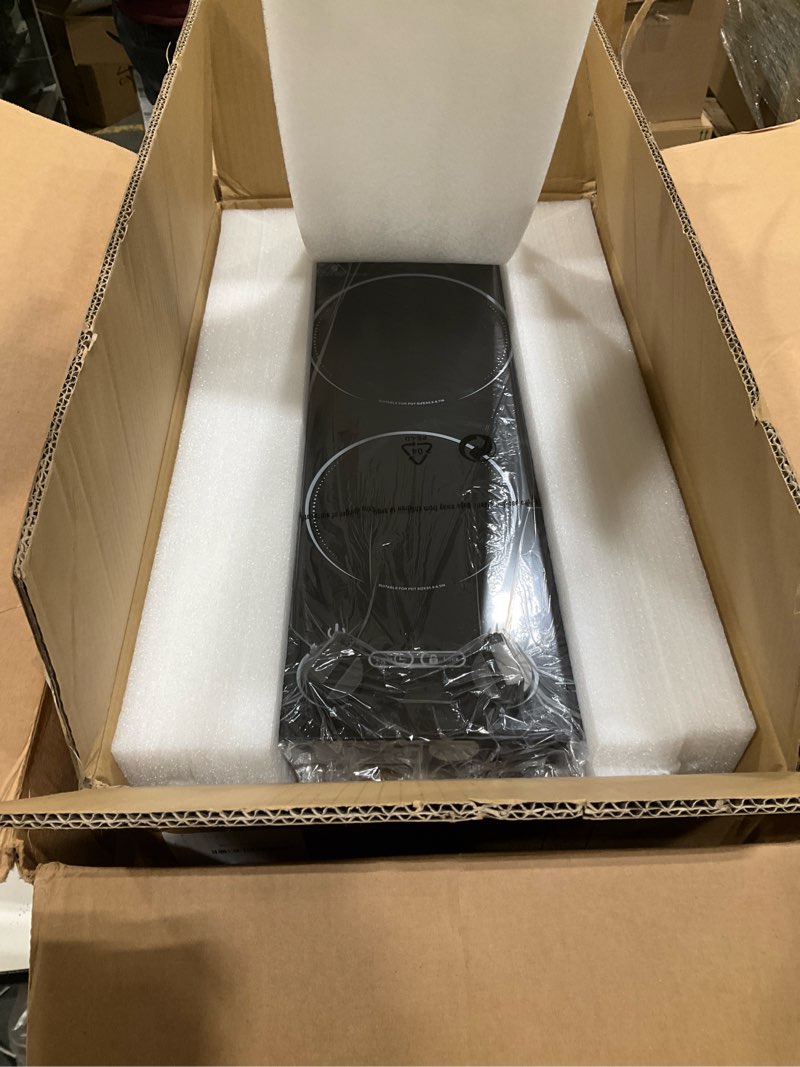 Condition photo showing Good Condition for VBGK 2 burner Induction cooktop,110V 2300W double burner hot plate with LED Touch Screen, 9 Power Levels, Kids Lock & Timer, Overheat Protection, knob and touch control Double Induction Cooktop dual induction cooktop